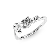Mom Pavé Heart Ring