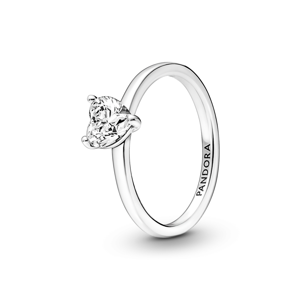Sparkling Heart Solitaire Ring