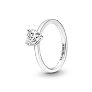 Sparkling Heart Solitaire Ring