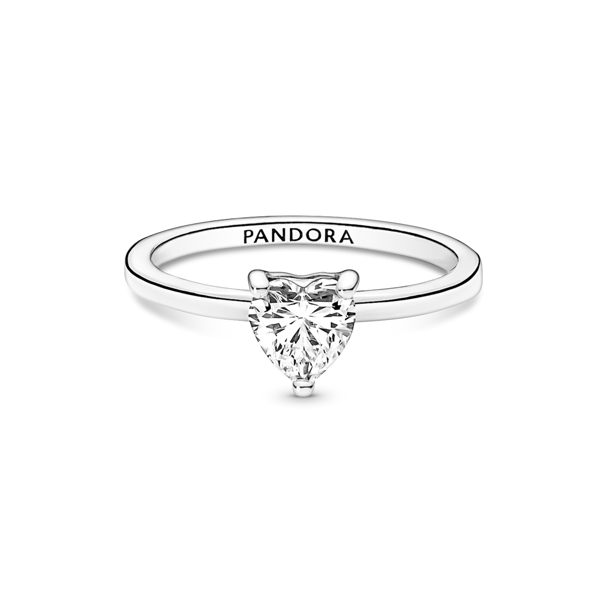 Sparkling Heart Solitaire Ring