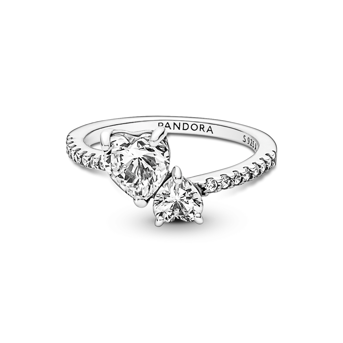 Double Heart Sparkling Ring