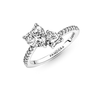 Double Heart Sparkling Ring