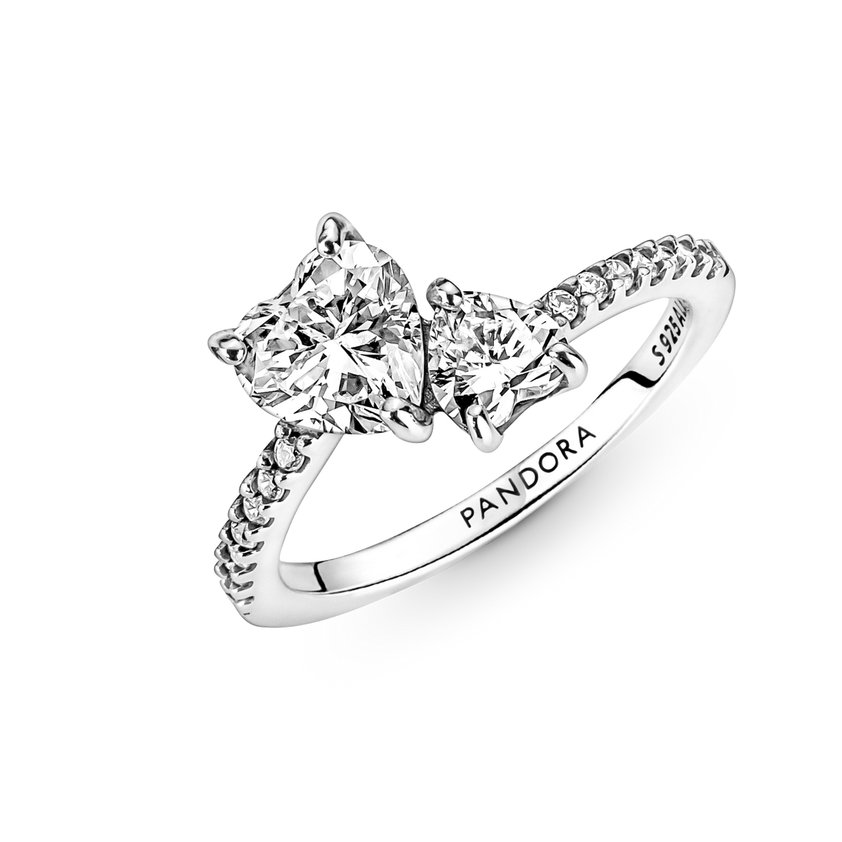 Double Heart Sparkling Ring