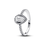 Sparkling Pear Halo Ring