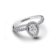 Sparkling Pear Halo Ring