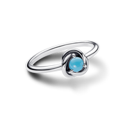 FINAL SALE - December Turquoise Blue Eternity Circle Ring