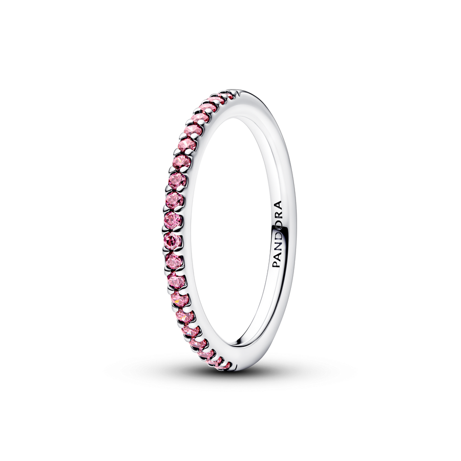 Sparkling Pink Band Ring