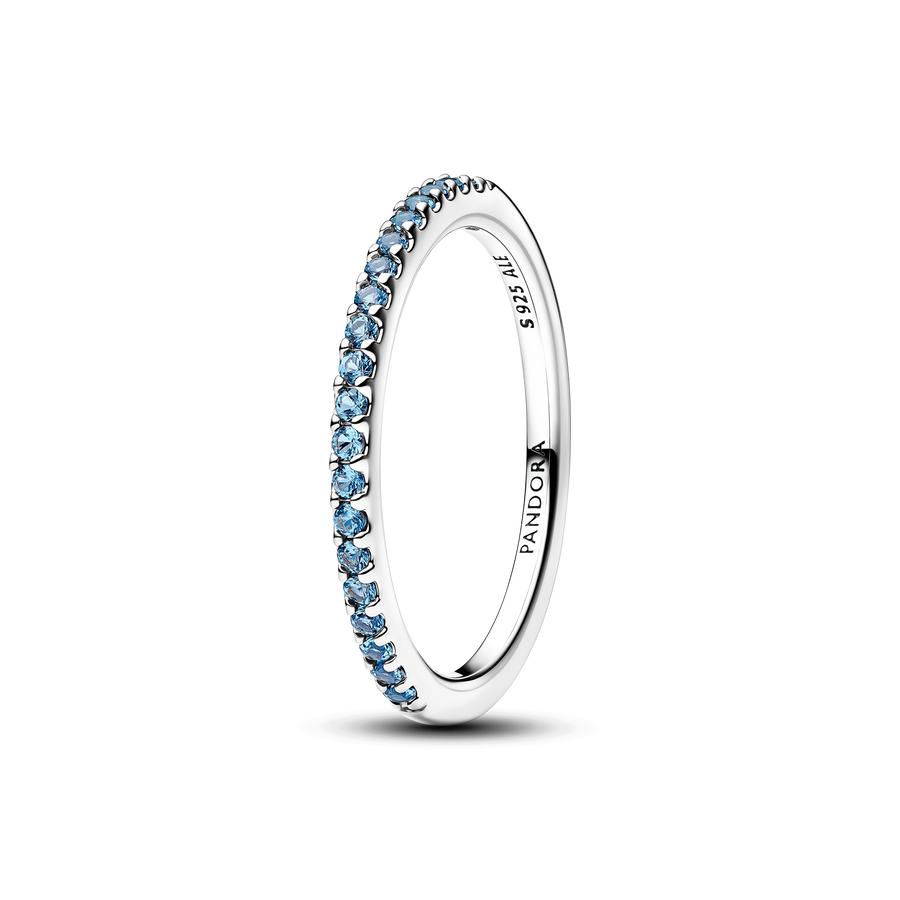 Sparkling Aquamarine Half-Eternity Band Ring