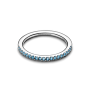 Sparkling Aquamarine Half-Eternity Band Ring