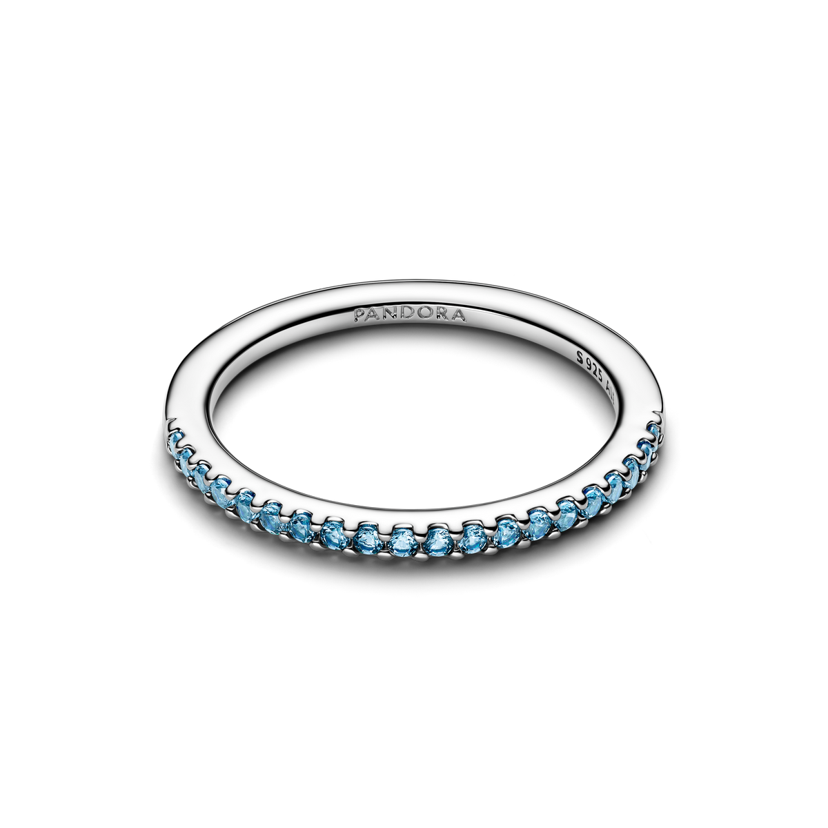 Sparkling Aquamarine Half-Eternity Band Ring
