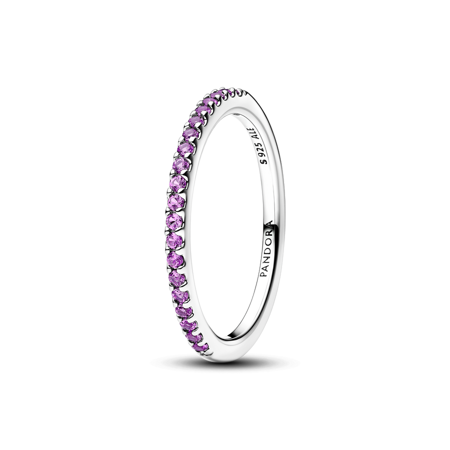 Sparkling Purple Half-Eternity Band Ring