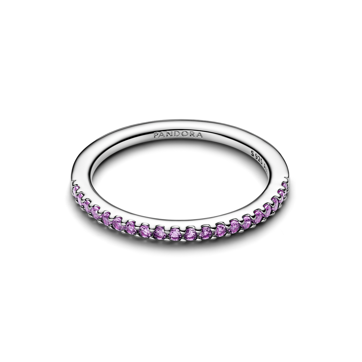 Sparkling Purple Half-Eternity Band Ring