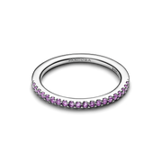 Sparkling Purple Half-Eternity Band Ring
