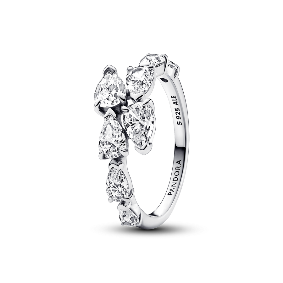 Sparkling Overlapping Band Ring