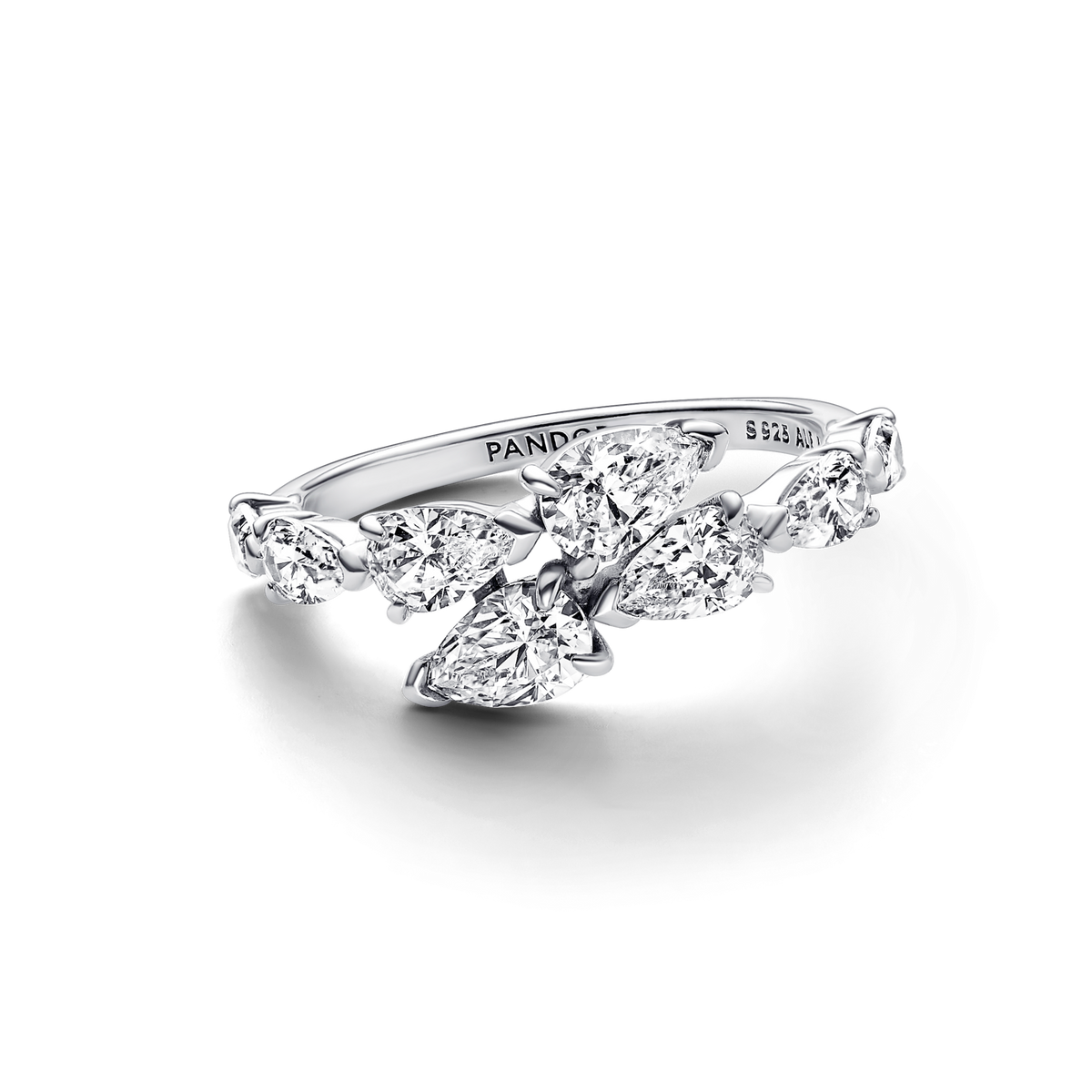 Sparkling Overlapping Band Ring