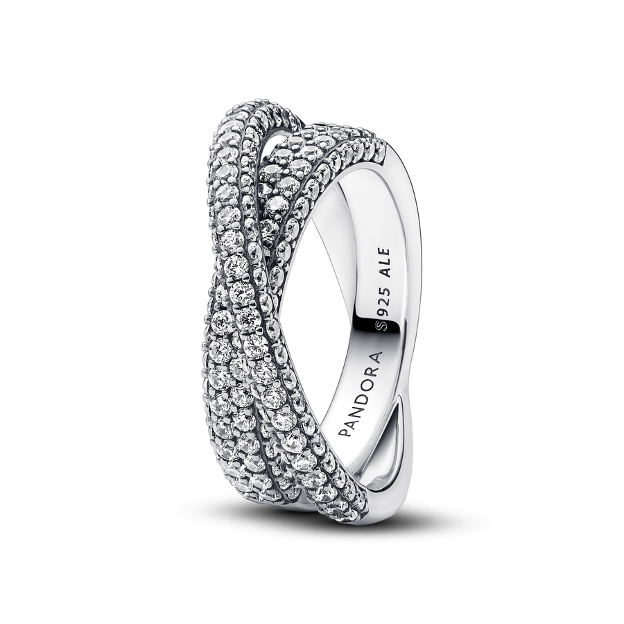 Pandora Timeless Pavé Crossover Dual Band Ring