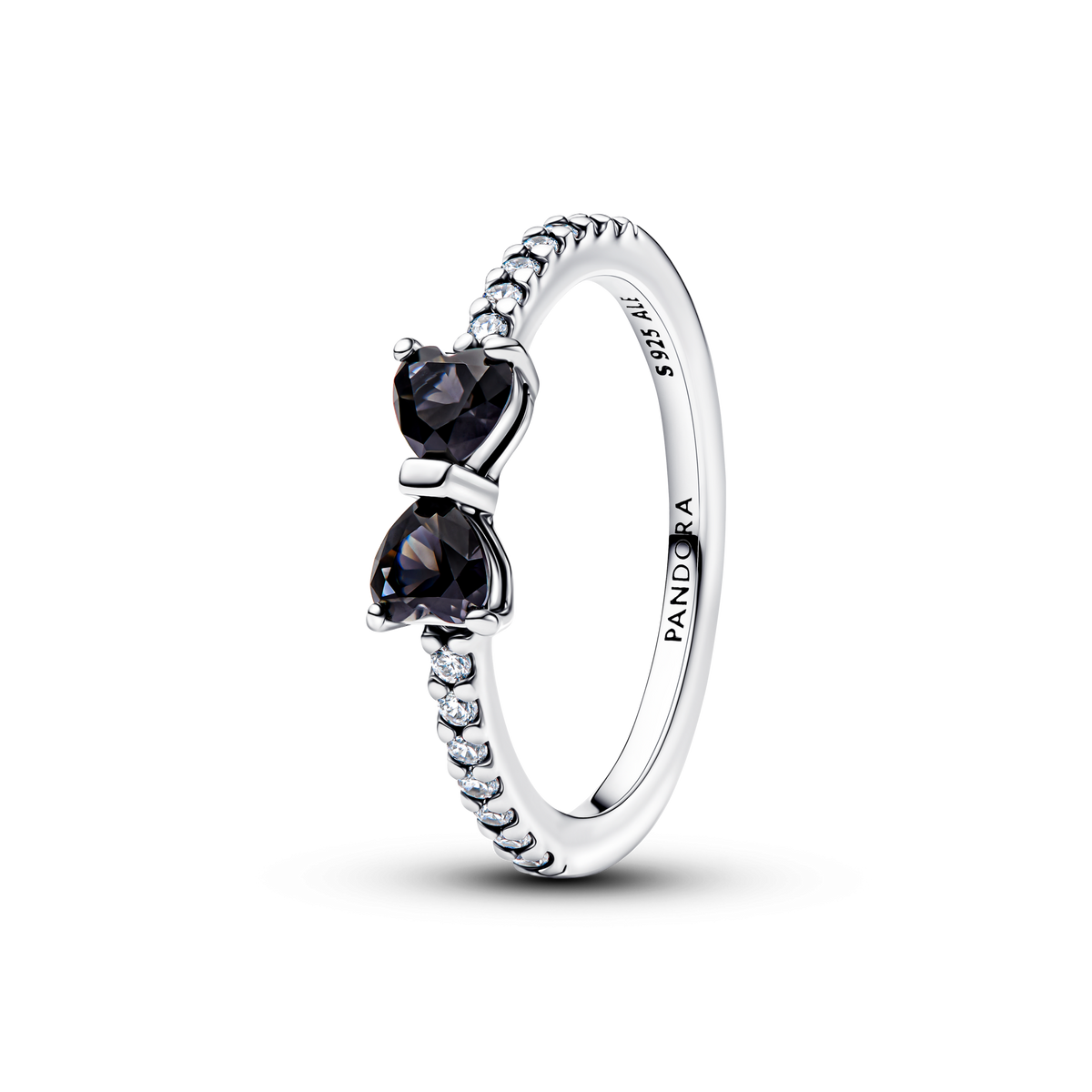 Sparkling Black Bow Ring