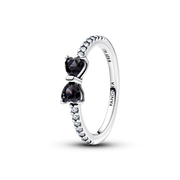 Sparkling Black Bow Ring