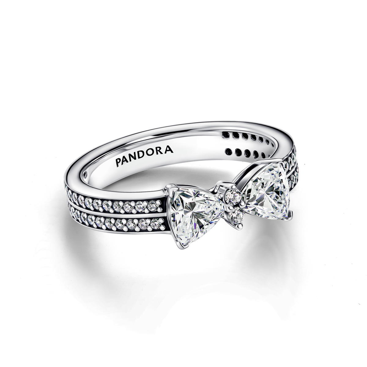 Sparkling Bow Double-row Ring