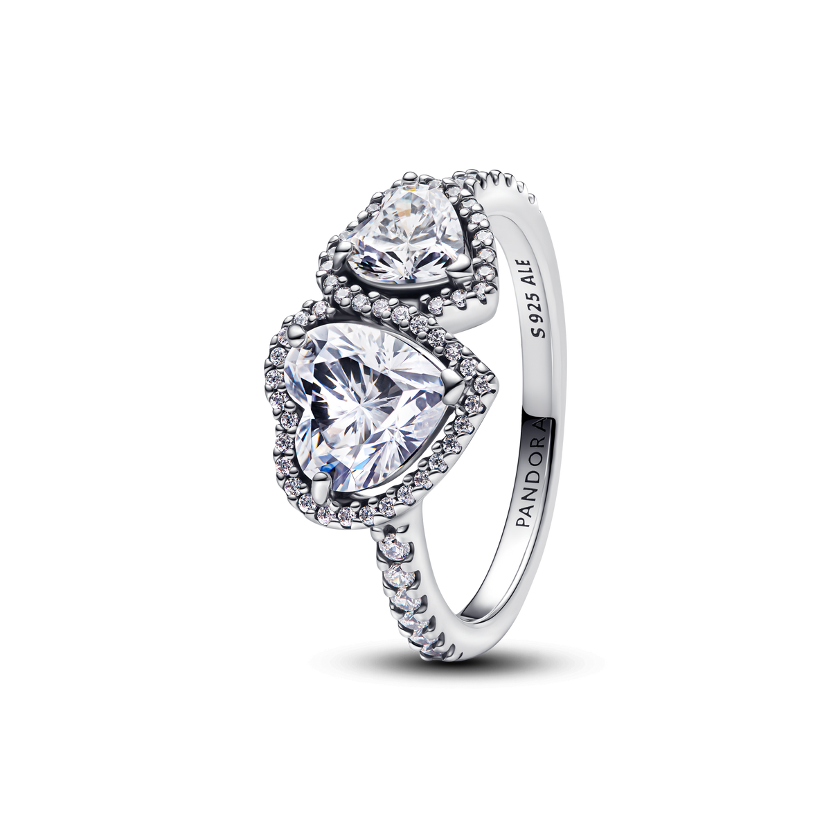 Sparkling Halo Hearts Ring