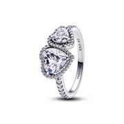 Sparkling Halo Hearts Ring