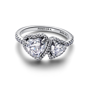 Sparkling Halo Hearts Ring
