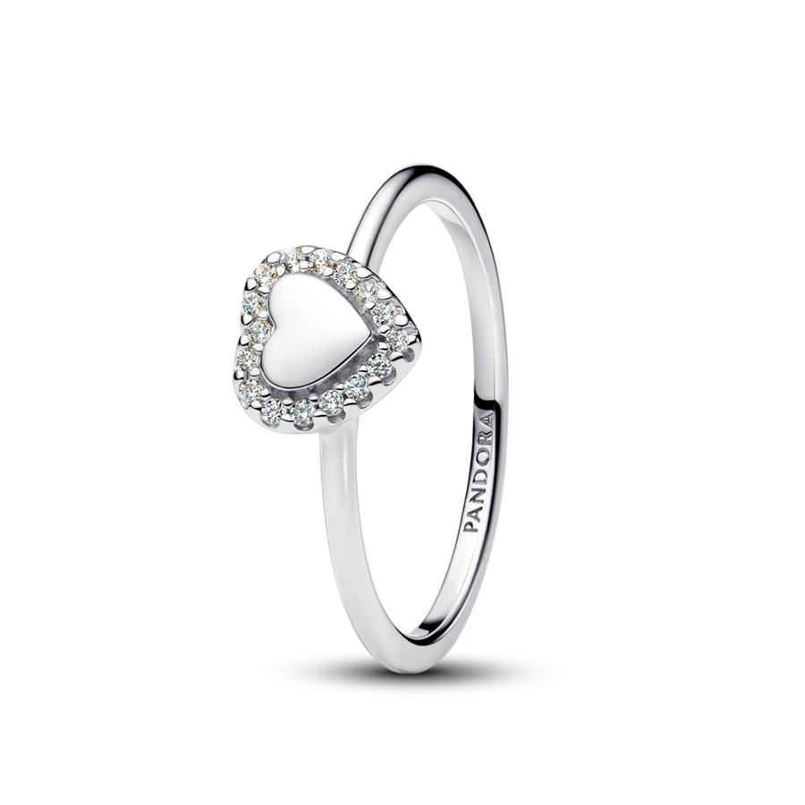 Engravable Heart Halo Ring