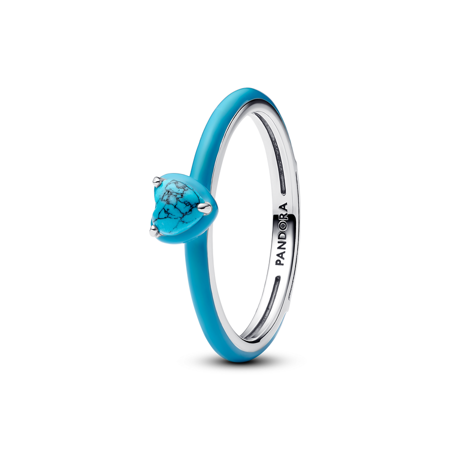 Turquoise-colored Heart Stone Ring