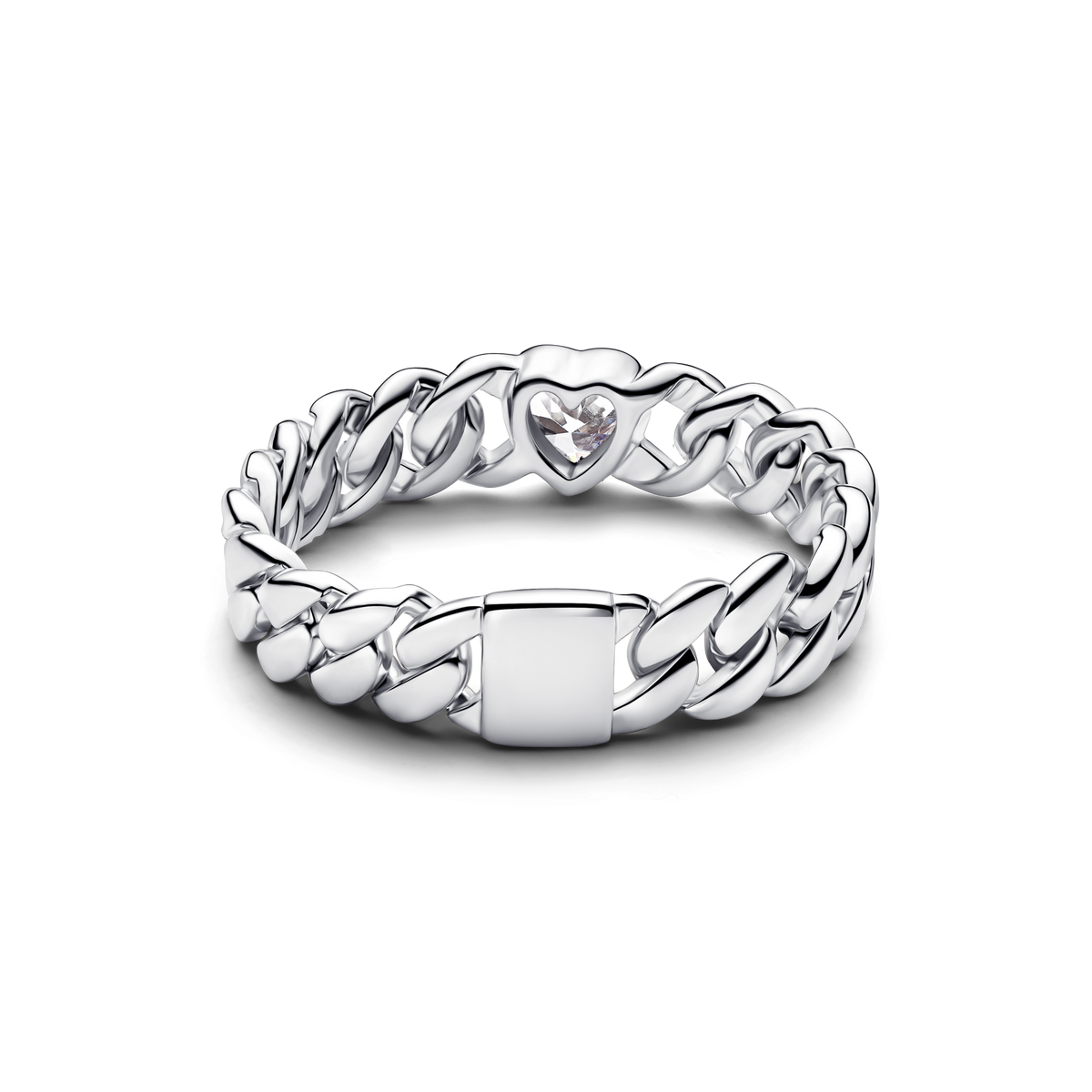 Heart Cuban Chain Ring