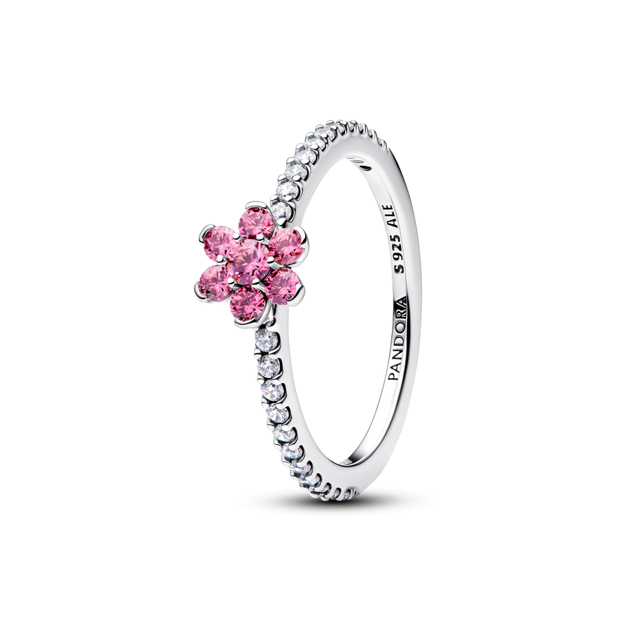 Sparkling Pink Flower Ring