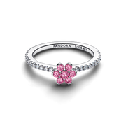 Sparkling Pink Flower Ring