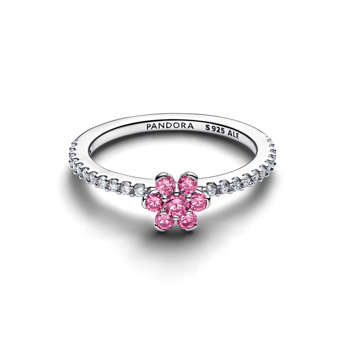 Sparkling Pink Flower Ring