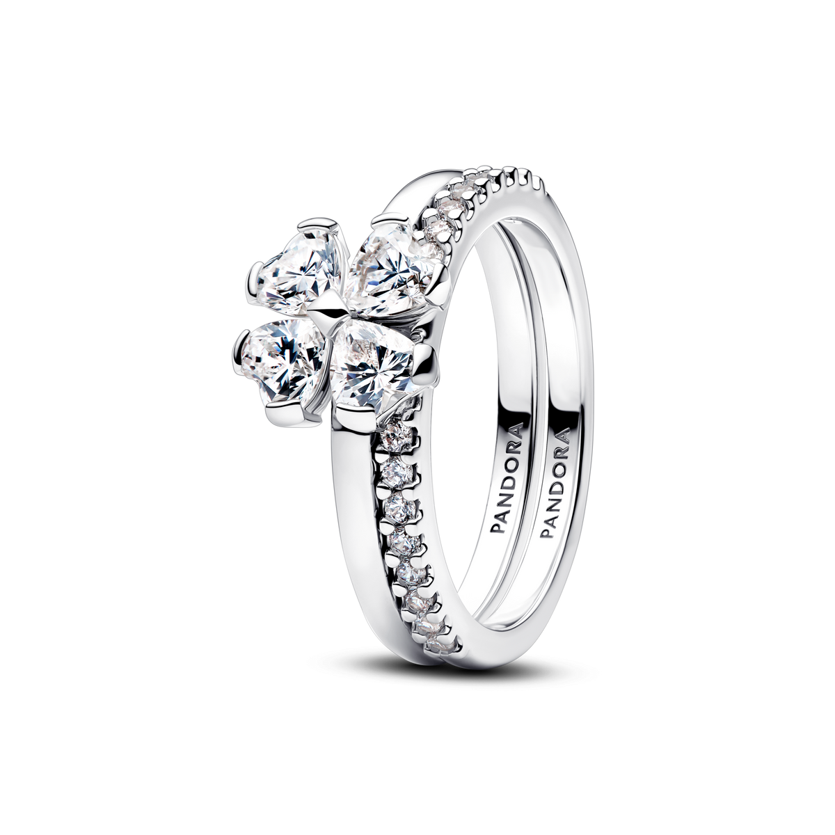 Sparkling Lucky Clover Splittable Ring