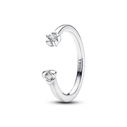 Pandora Talisman Sterling Silver Lab-Grown Diamond Heart & Star Open Ring
