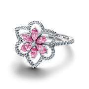 Double Flower Cocktail Ring
