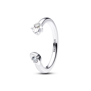 Pandora Talisman Sterling Silver Lab-Grown Diamond Evil Eye & Hamsa Hand Open Ring