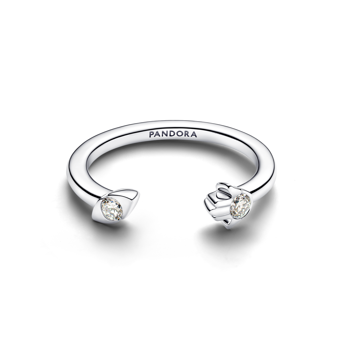 Pandora Talisman Sterling Silver Lab-Grown Diamond Evil Eye & Hamsa Hand Open Ring