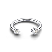 Pandora Talisman Sterling Silver Lab-Grown Diamond Evil Eye & Hamsa Hand Open Ring