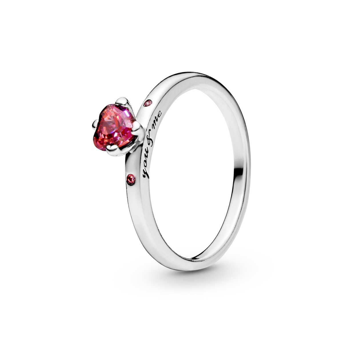 Sparkling Red Heart Ring