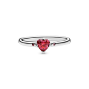Sparkling Red Heart Ring