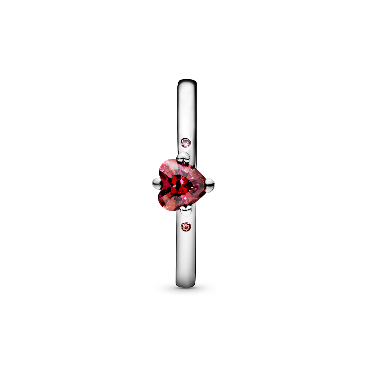 Sparkling Red Heart Ring