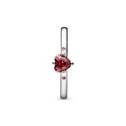 Sparkling Red Heart Ring