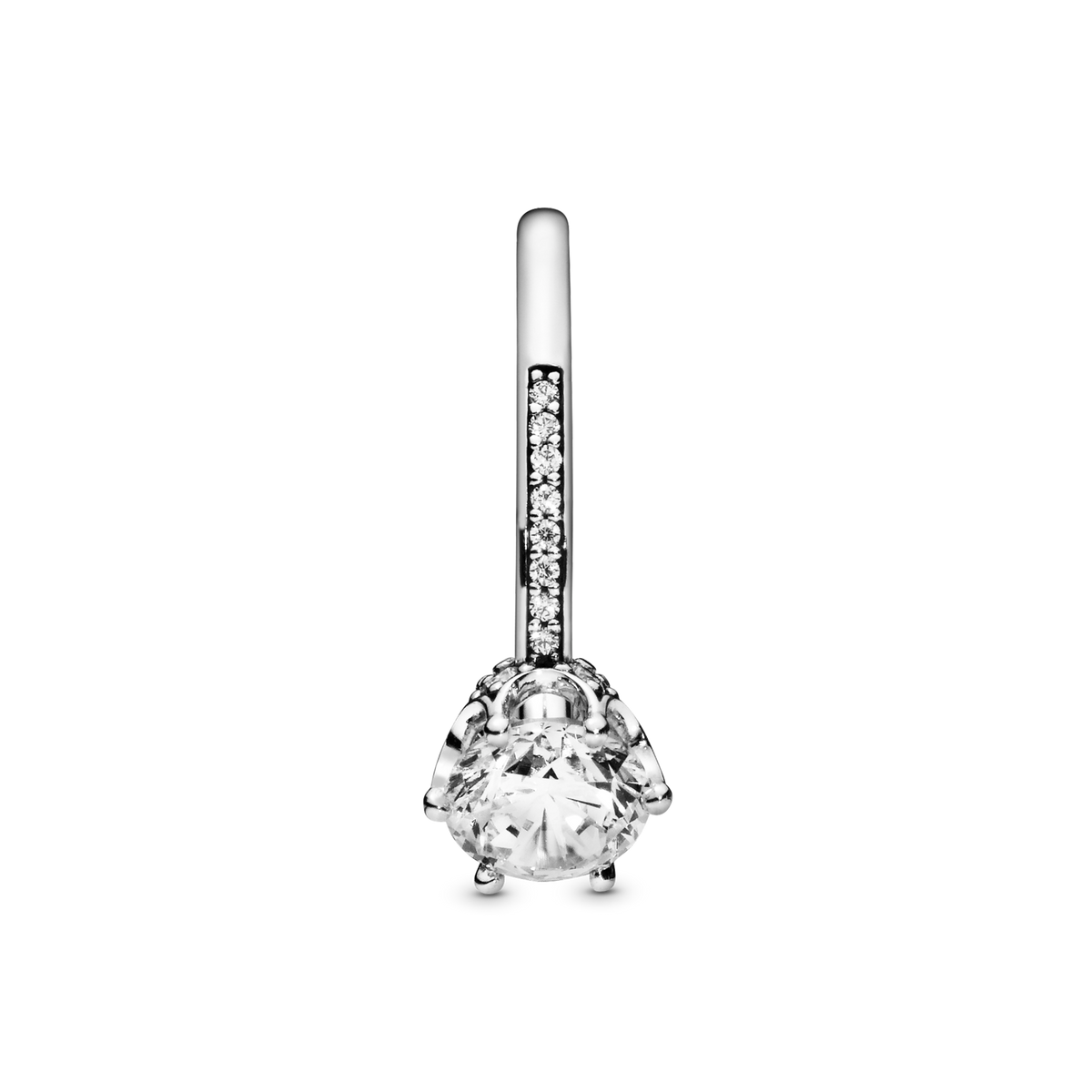 Clear Sparkling Crown Solitaire Ring