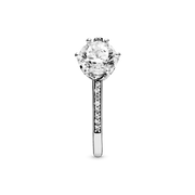 Clear Sparkling Crown Solitaire Ring