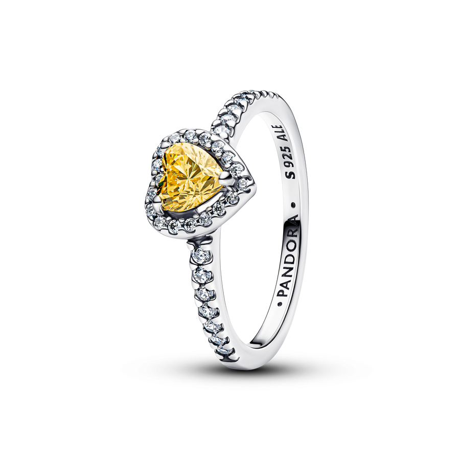 Sparkling Elevated Heart Ring