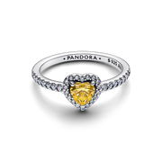 Sparkling Elevated Heart Ring