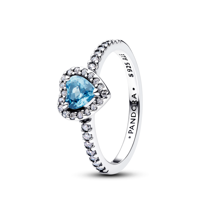 Elevated Light Blue Heart Ring