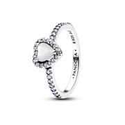 Elevated White Heart Ring