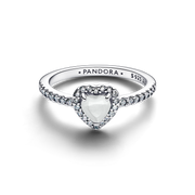 Elevated White Heart Ring