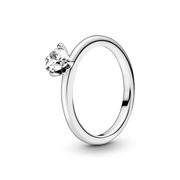 Clear Heart Solitaire Ring